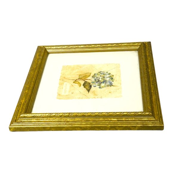 Cheri Blum  Embossed Frame Lilac Hydrangea on Cracked Linen Floral Decor 8.5" - Picture 8 of 10